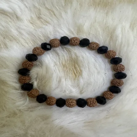 Rudraksha & Black Crystal Bracelet