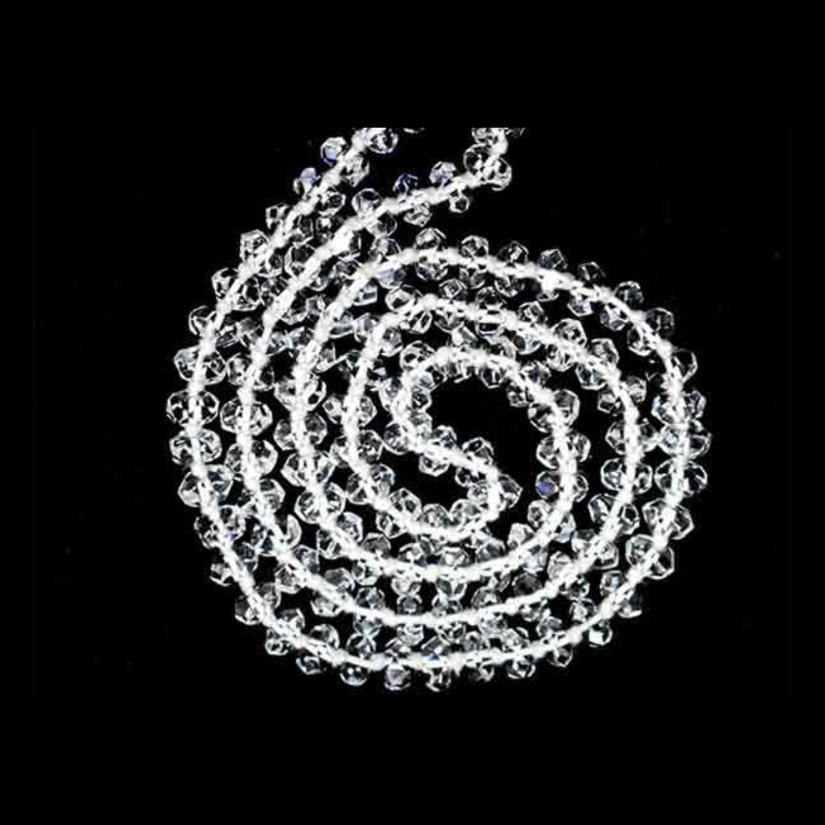 Sphatik Mala - Button Shape - Diamond Cutting